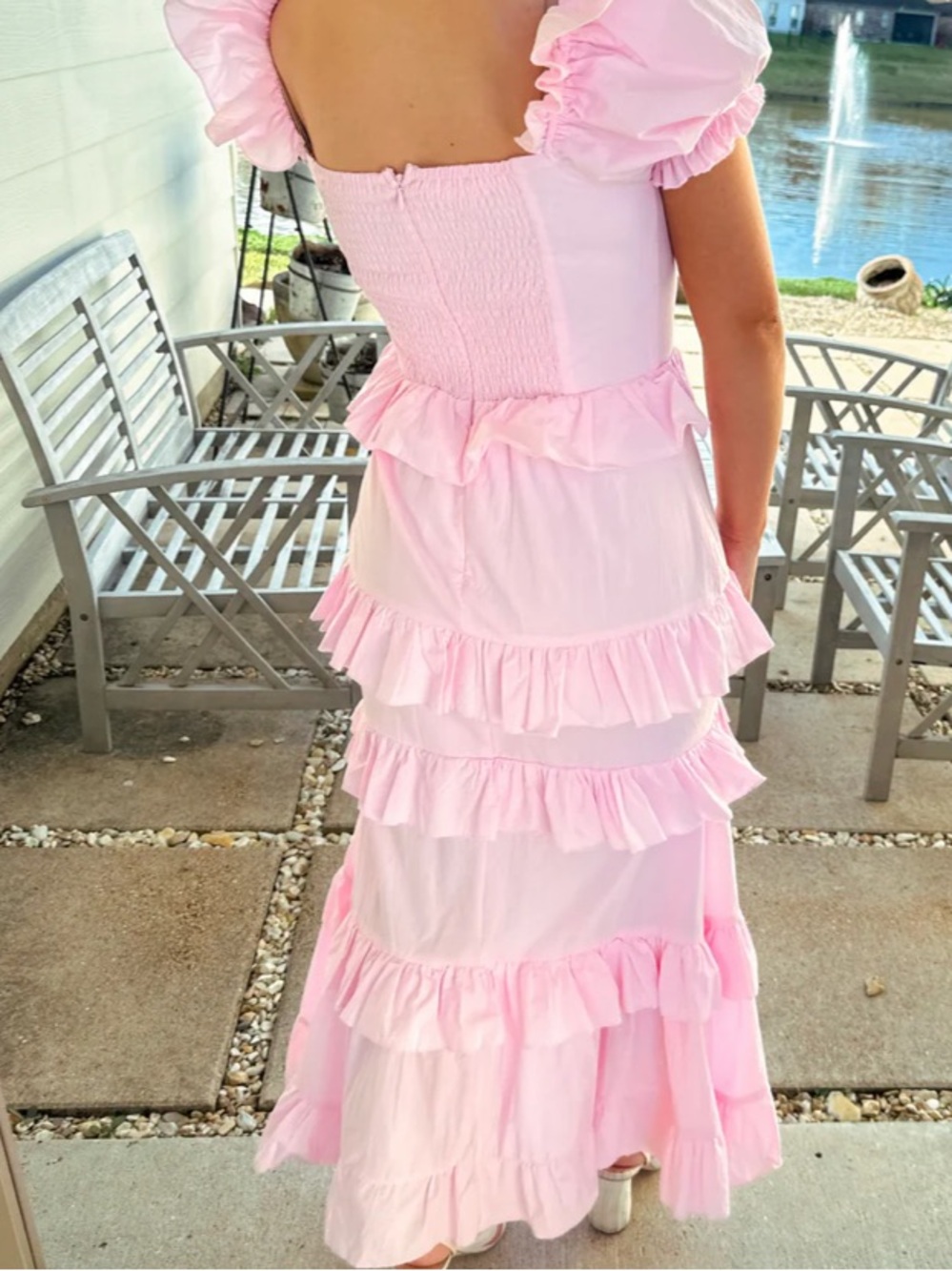 Pink Boutique Ruffle Maxi Dress Size Small NWOT - Picture 2 of 2